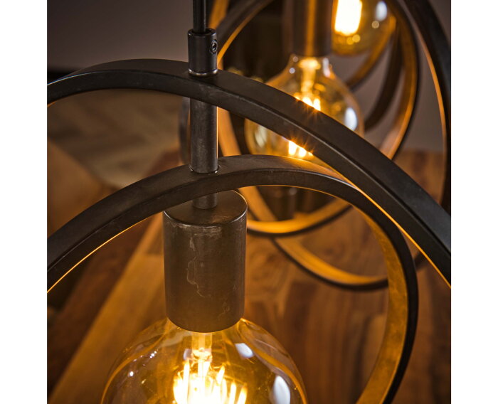 Hanglamp Turn Around 3 lampen - Zwart