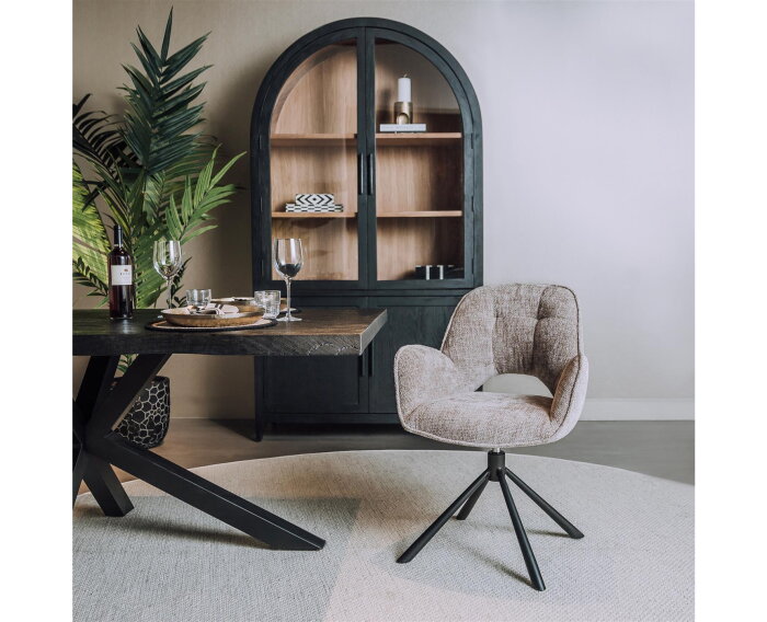Tower Living Isola eetkamerstoel draaibaar &ndash; Stof haga silver