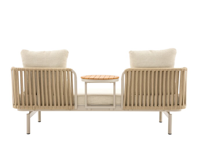 Tuinbank Isabeau met tafeltje - taupe