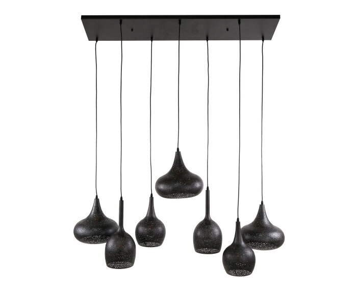 Hanglamp Zip 7 lampen - Artic zwart