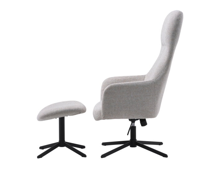 Fauteuil Manning met voetenbank - Naturel