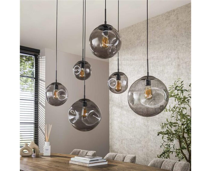 Hanglamp 6L Stellar black series - Artic zwart