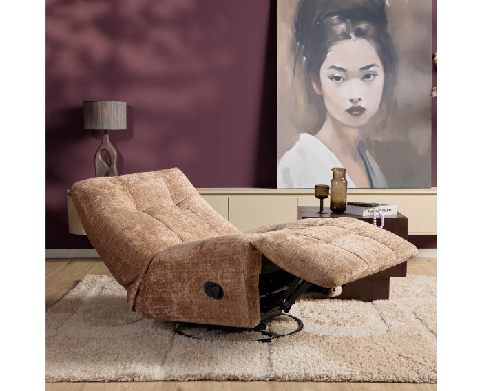 Relaxfauteuil Chill - Draaibaar & Verstelbaar - Cremona stof - Cinnamon - 78&times;97&times;90 cm - Starfurn