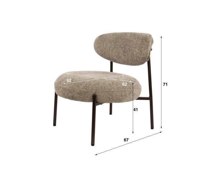 Fauteuil Aiko Japandi - Tissee cargo Zand - 62x67x71 cm