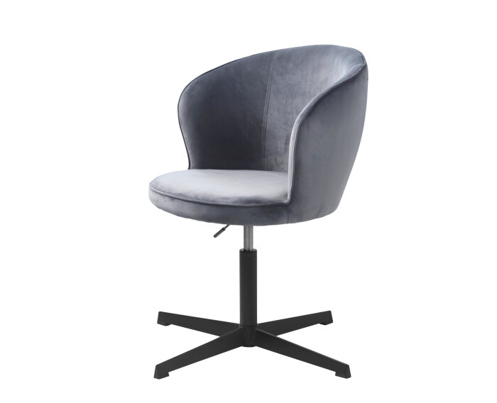 Bureaustoel Gain met armleuning Velvet - Steel grey