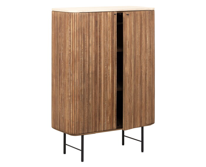 Cupboard Lagoon, 2 doors,130x90x40 cm, teakwood + mortex