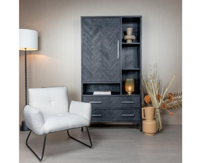 Dante Fauteuil - fabric Teddy MJ81 White