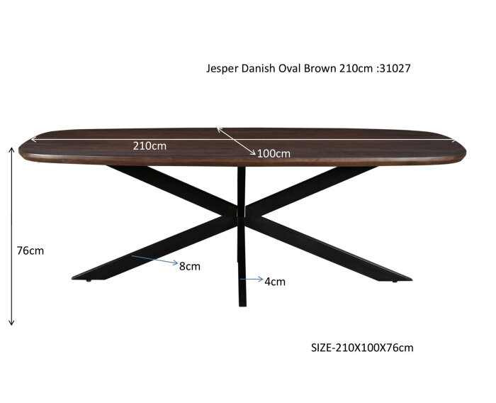 Jesper Danish Oval Brown 210cm