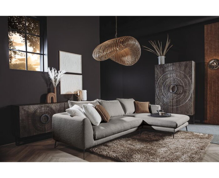 Nottingham 2 5-AL + Chaise R - Copenhagen 803 Cement Grey