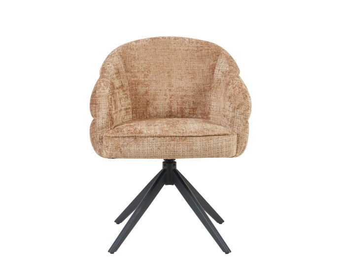 Eetkamerstoel Bella | Cinnamon | Poot Black | Met armleuning