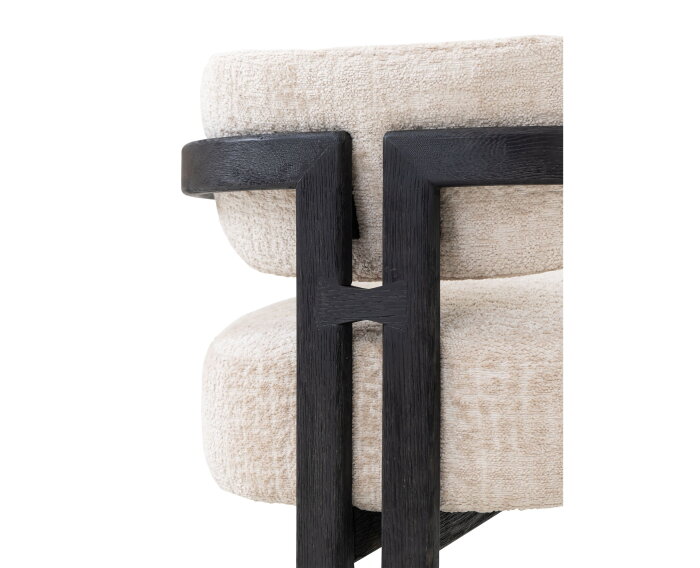 MUST Living fauteuil Kelly - Luxor Sand - zwart - 75x73x73 cm