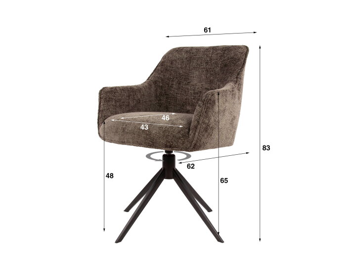 Eetkamerstoel Pull draaibaar - Rich taupe