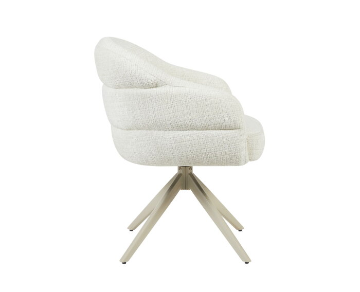 Eetkamerstoel Bella | Off White | Poot Sand | Met armleuning