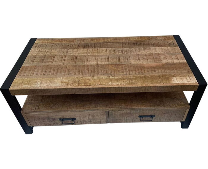 Salontafel Britt met 4 Laden mangohout 120x60x45 cm