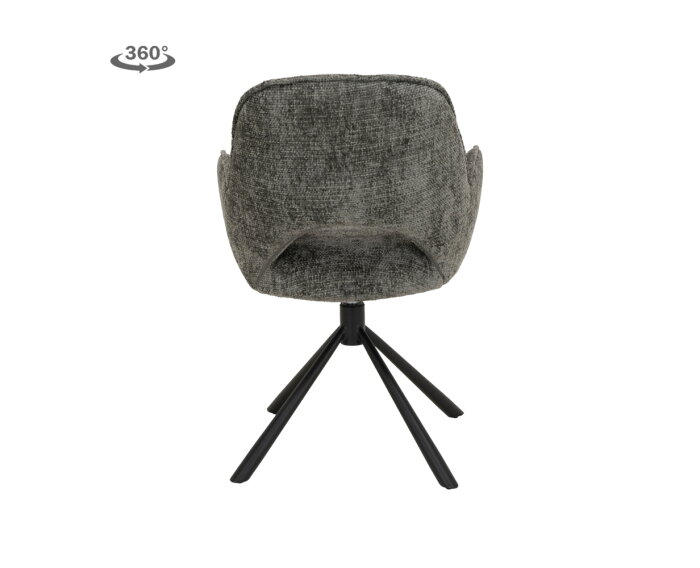 Isola Armstoel - fabric Haga 16 charcoal (draaibaar)