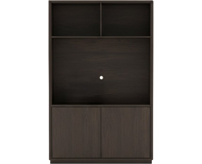Bellagio Cinewall - Tv-boekenkast - Eikenfineer - Dark chocolate bruin - 300x42x215 cm
