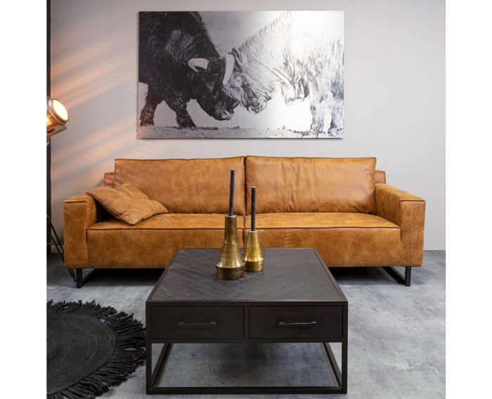 Salontafel New York | Mango Metaal Zwart | 80x80 cm