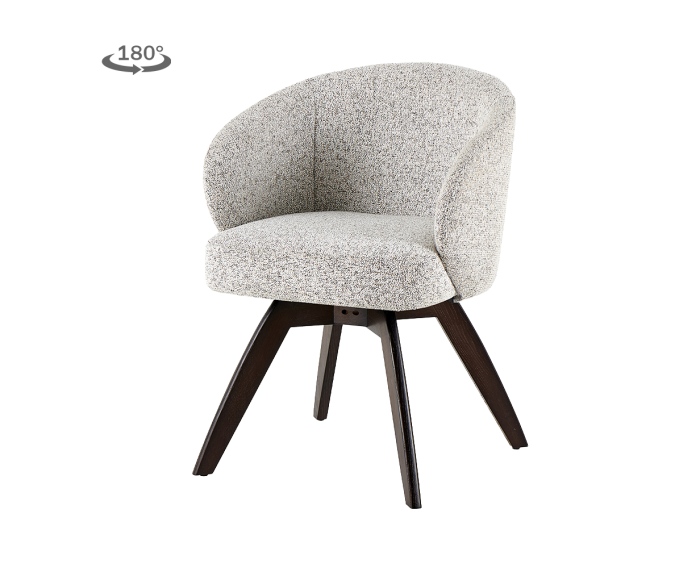 Tower Living eetkamerstoel Brescia - Puente 06 beige white - Espresso (draaibaar)