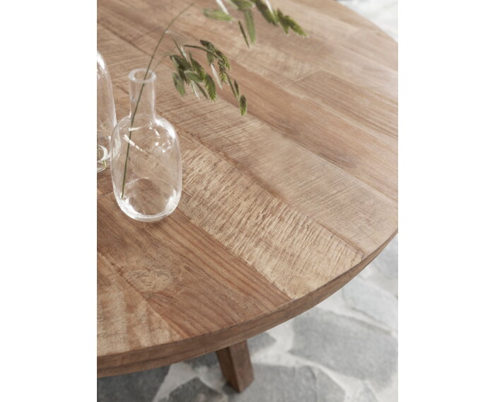 Classic eettafel Tradition rond teakhout