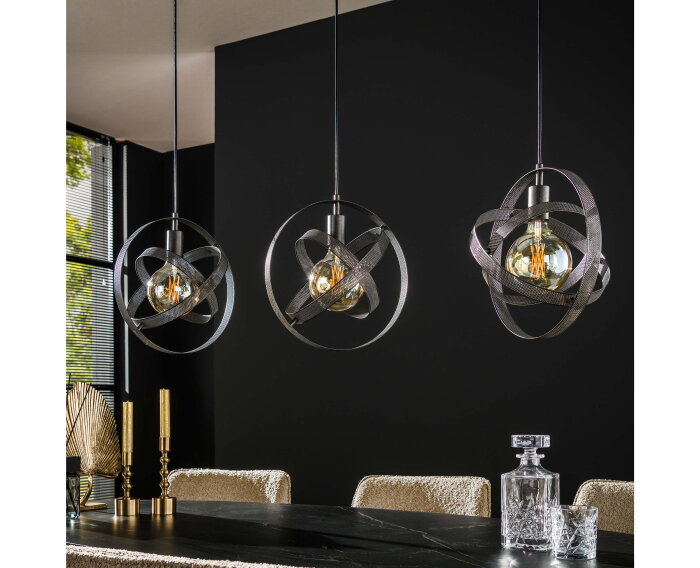 Hanglamp Cosmos mesh 3-Lichts - Artic zwart