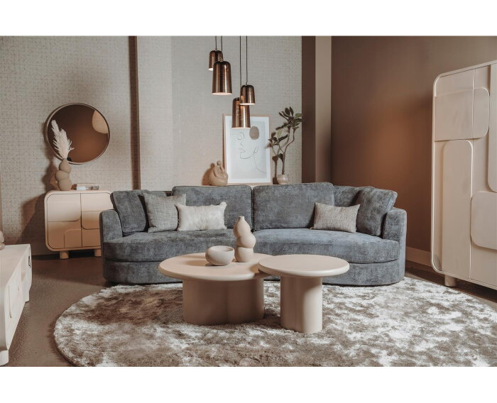 Melzo Bijzettafel rond beige 60 cm