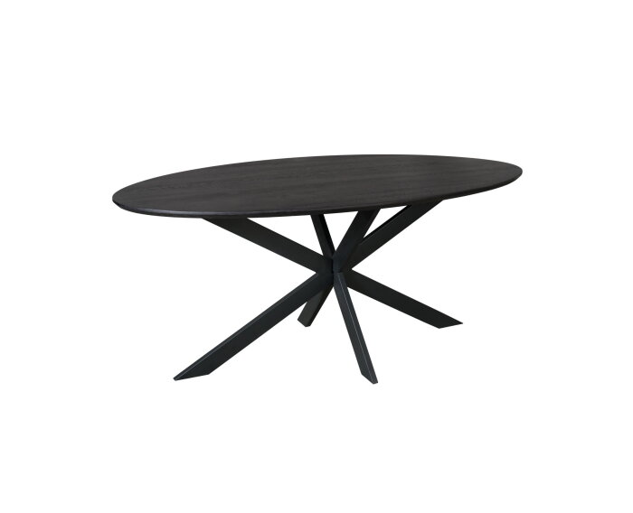 Eiken eettafel Ferris | Ovaal 180 cm | Zwart