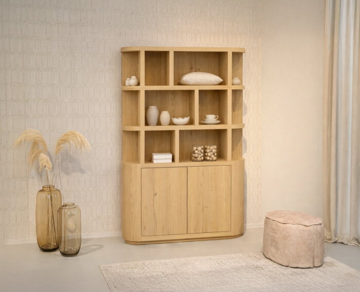 Boekenkast Novero eiken 145 cm - Naturel