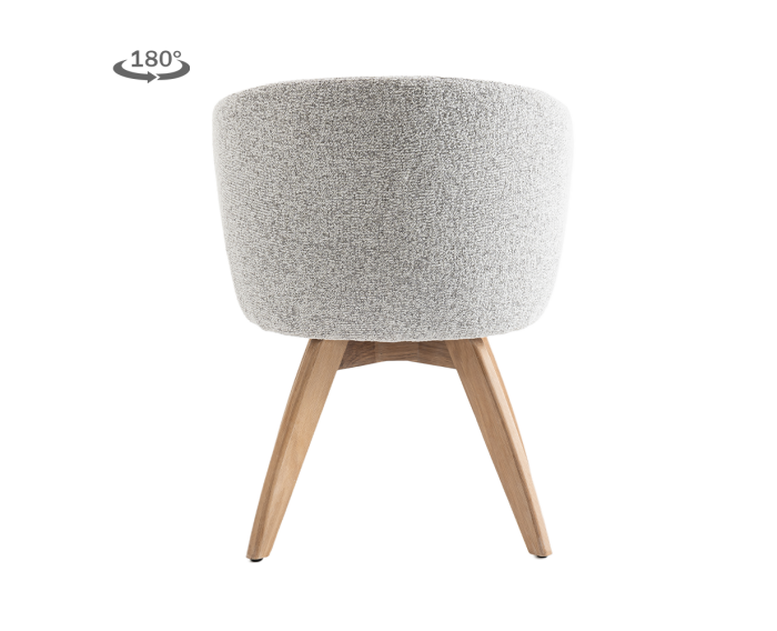 Tower Living Brescia Armstoel - fabric Puente 09 light grey (draaibaar)