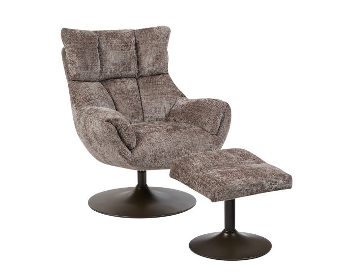 Force coffeechair 360&deg; + footstool - Cremona 24 clay