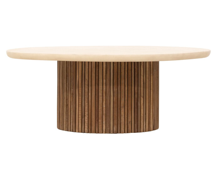 Coffee table Lagoon MORTEX round,35x&Oslash;90 cm, teakwood + mortex