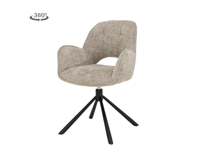 Tower Living Isola eetkamerstoel draaibaar &ndash; Stof haga beige