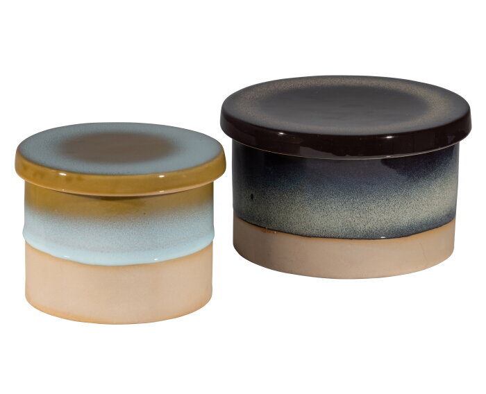 Packet Opbergpot Keramiek Caramel 10xØ14cm - BePureHome