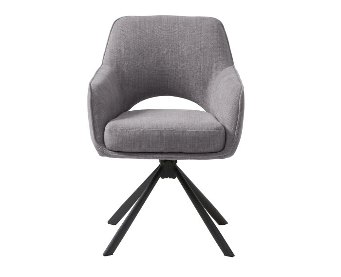 Eetkamerstoel Cowley draaibaar - Chenille - Graphite - 59x65x86 cm