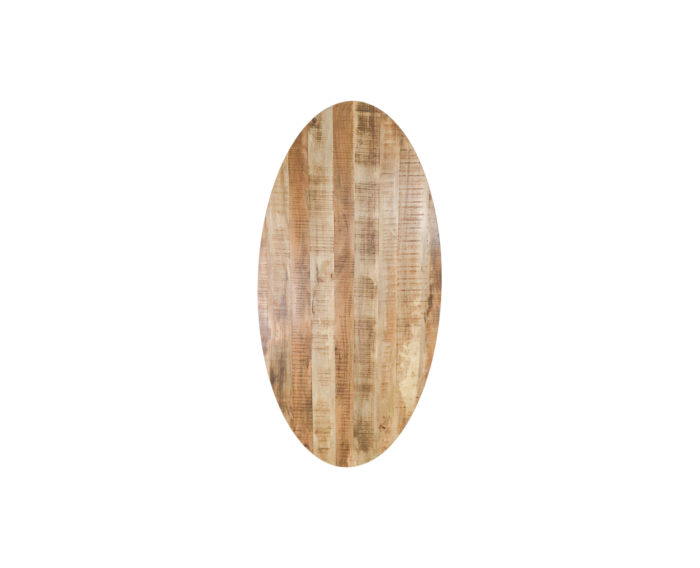 Ovale eettafel - 220x110 cm - massief mangohout/metaal