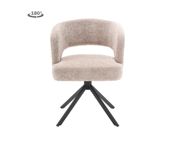 Eetkamerstoel Mura draaibaar Chenille - Beige