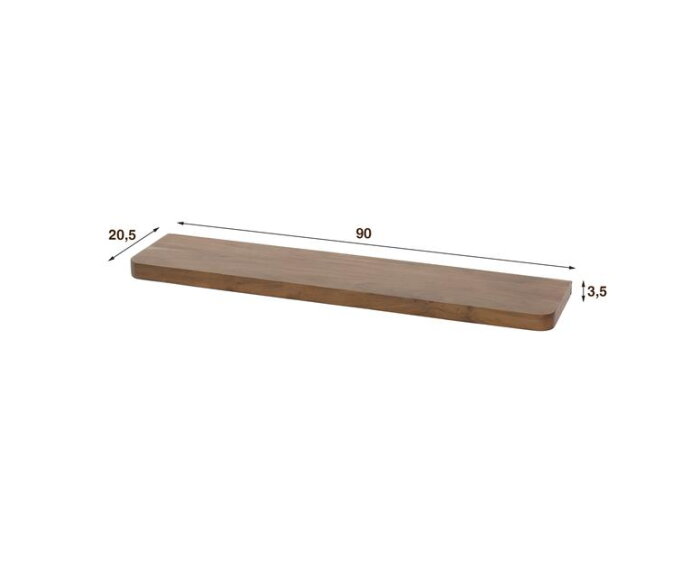 Wandplank 90 Carve - Massief acacia drift brown