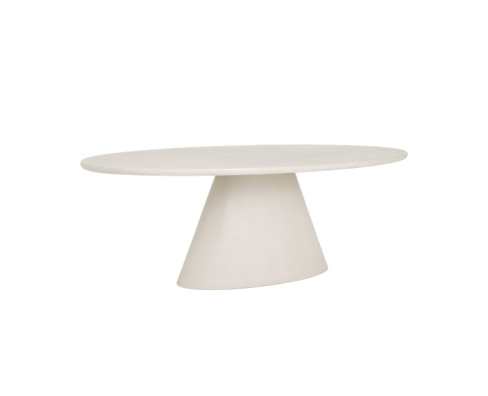 Eettafel Mello ovaal Beton 240x120 cm - wit
