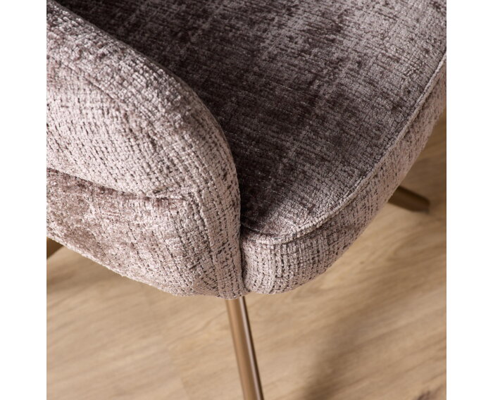 Eetkamerstoel Bella | Clay | Poot Bronze | Met armleuning