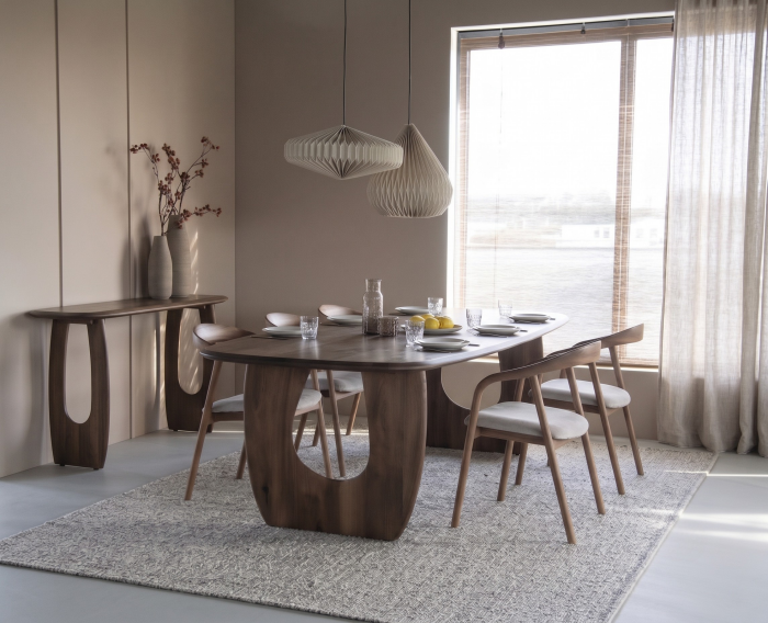 Sidetable Phoebe mangohout 150x40cm - japandi - bruin | Eleonora