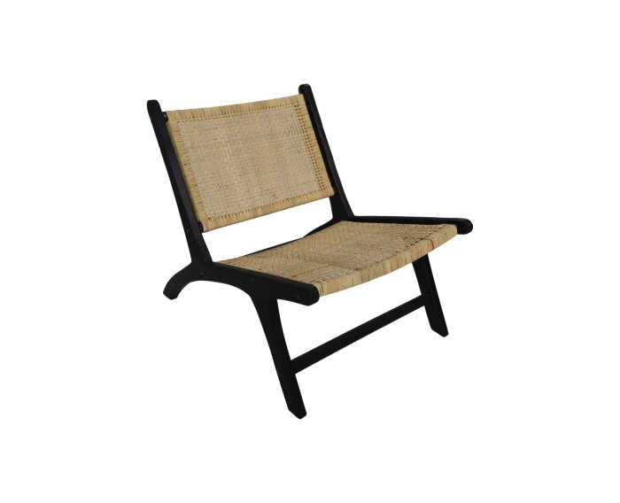 Loungestoel Rotan teak 67x81x71 - Zwart