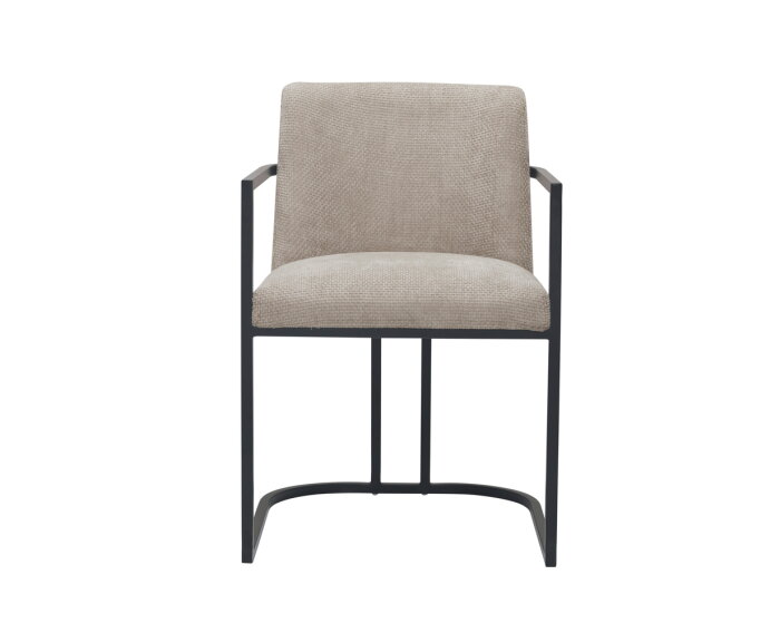Tower Living Archi Eetkamerstoel met Armleuning – Japandi Stijl – Beige – 55x60x83 cm