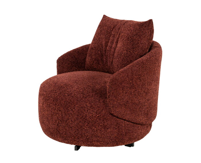 SEVN Lieke fauteuil draaibaar - Rond en compact - Rhapsody 10 Burnt Brick - 93x90x79 cm