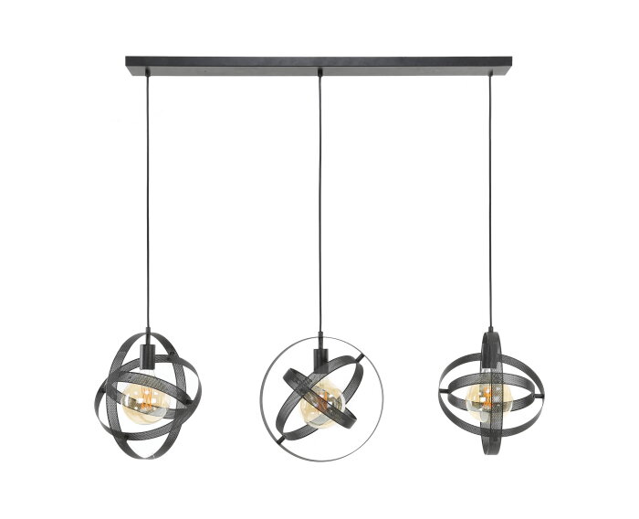 Hanglamp Cosmos mesh 3-Lichts - Artic zwart