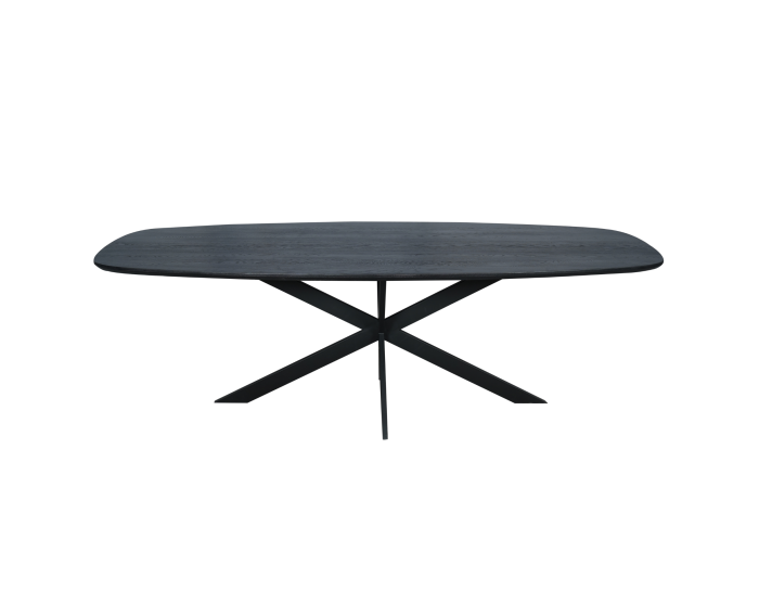 Eiken eettafel Ferris | Deens Ovaal 200 cm | Zwart