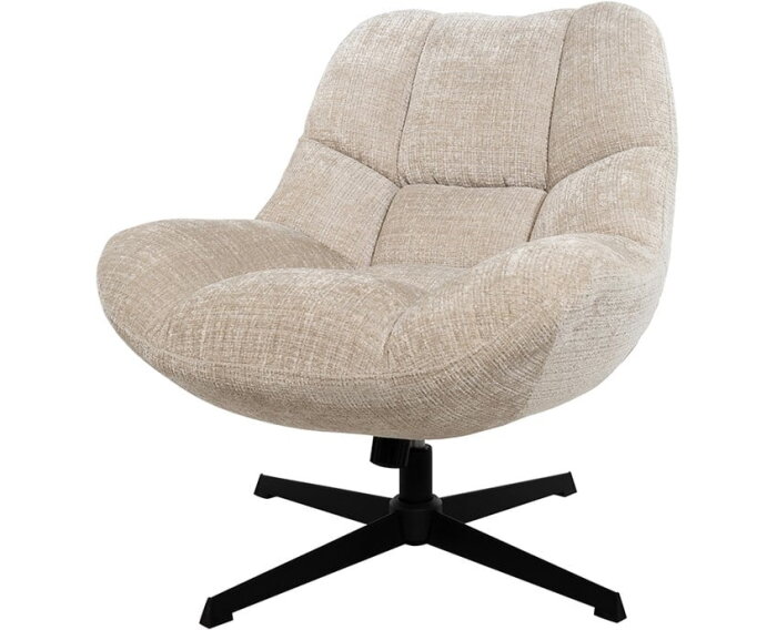 draaifauteuil Chuck 360 + rock system - stof cremona natural - Unique Collection