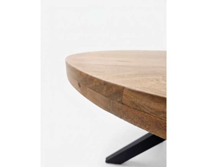 Ronde mango eettafel naturel 'Spider' 100 cm (diameter)