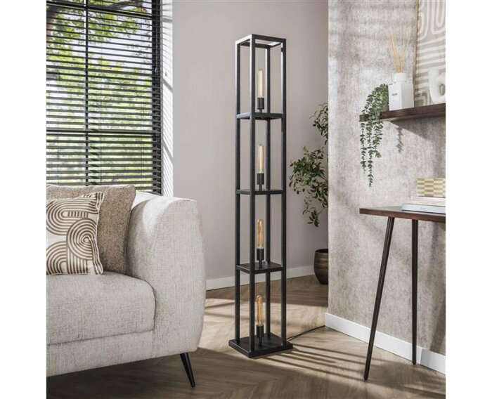 Vloerlamp 4L Quadra - Artic zwart