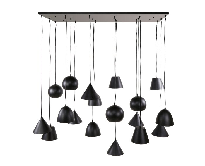 Hanglamp Modulo XXL metaal 18 lampen - Artic zwart