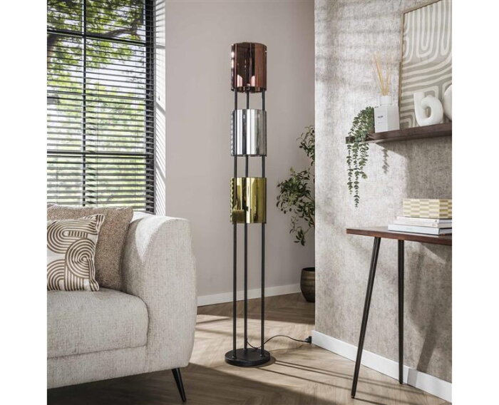 Vloerlamp 3L tricolore Lucente - Artic zwart