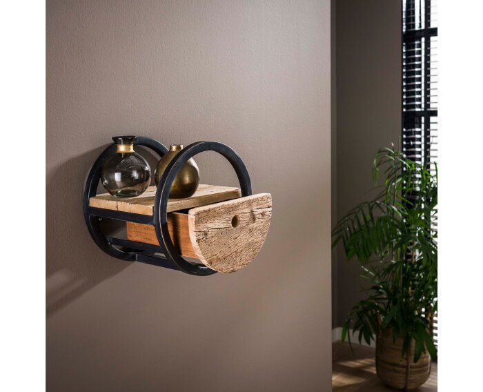 Wandschap Met Lade 30 cm - Robuust hardhout